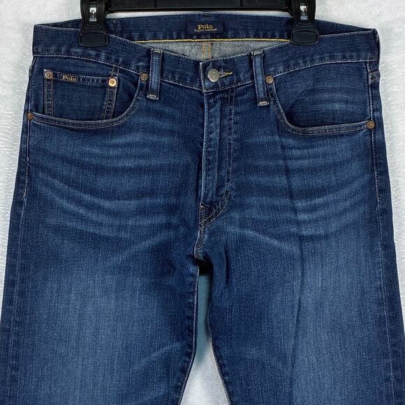Polo Ralph Lauren Hampton Relaxed Straight Jeans Mens 33x34 (34x33) Whiskers Y2K - Picture 1 of 13